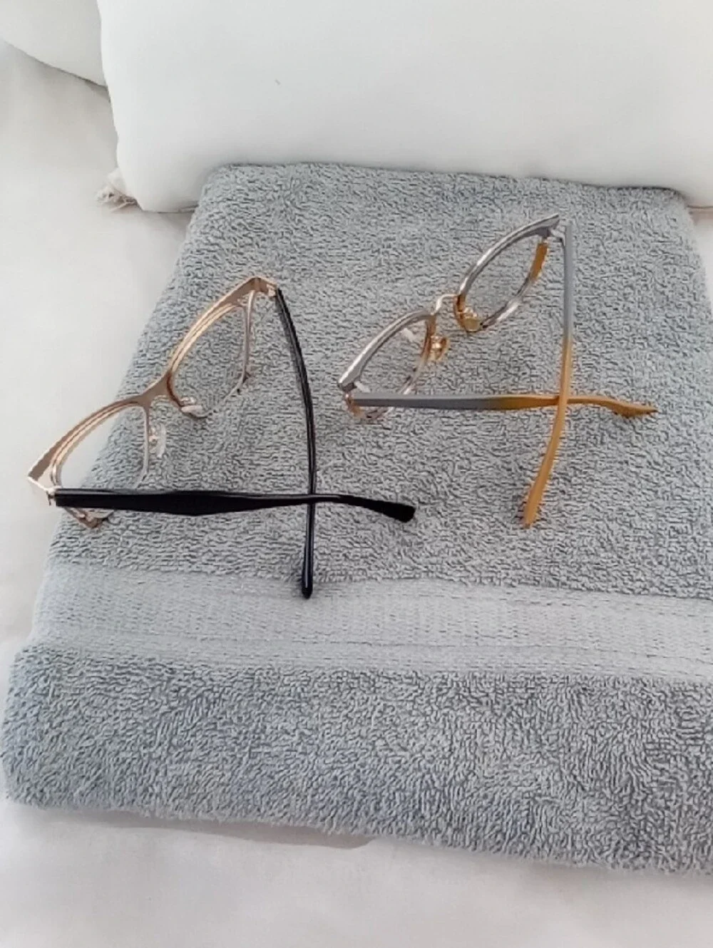 Women's Fashion Glasses - Beige and Gold Frame Set